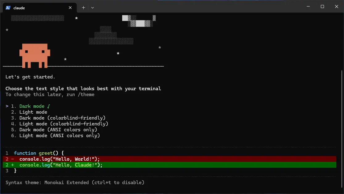 Claude Code theme selection - choose your preferred color scheme