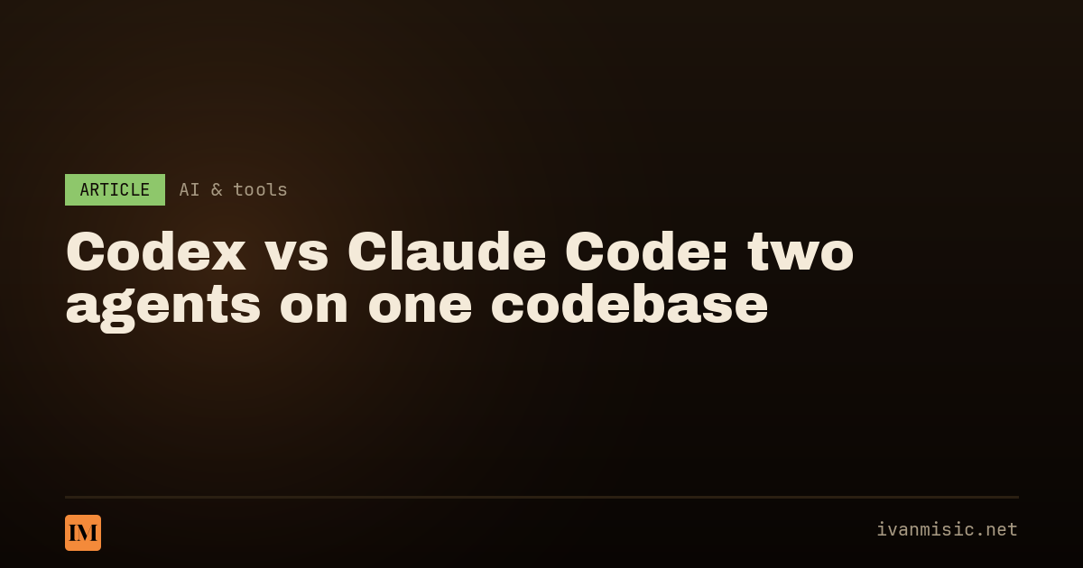 Codex vs Claude Code: two agents on one codebase