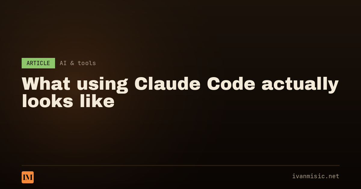 What using Claude Code actually looks like